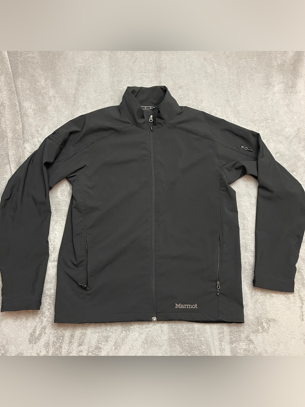 Marmot Softshell Jacket Mens Large Dark Gray Windstopper Full Zip Outdoor